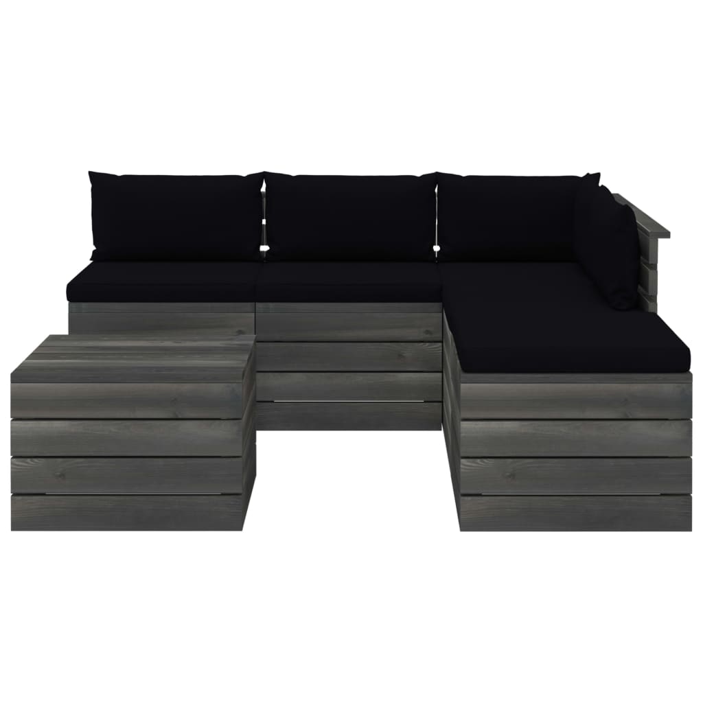 

vidaXL 6-delige Loungeset met kussens pallet grenenhout