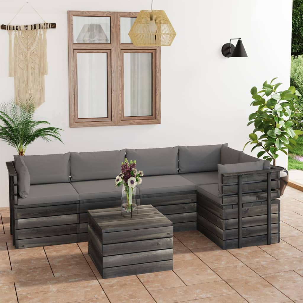 Baúl De Jardín Madera Maciza De Pino Gris 101x50,5x46,5 Cm Vidaxl