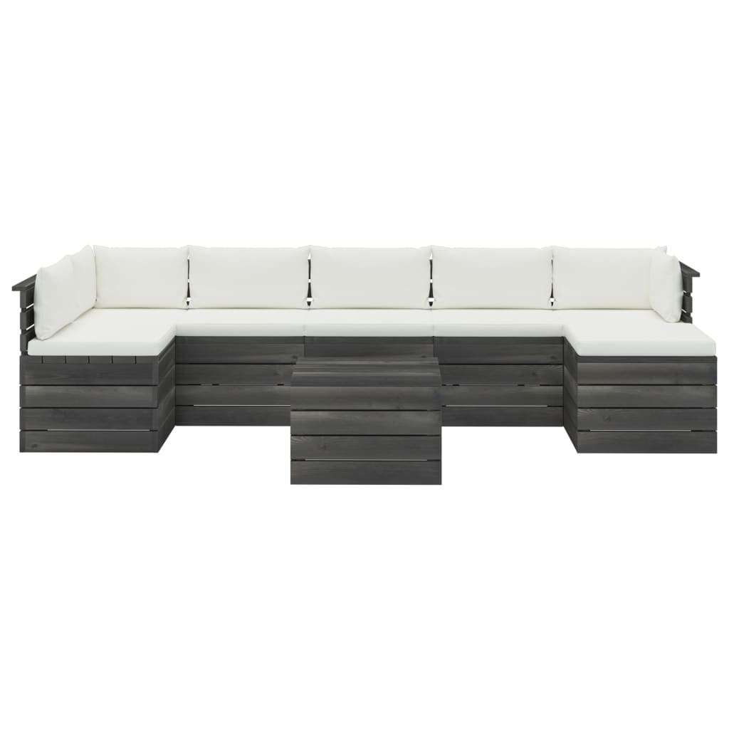 

vidaXL 8-delige Loungeset met kussens pallet massief grenenhout