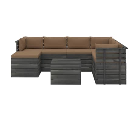 vidaXL 8-delige Loungeset pallet met kussens massief grenenhout