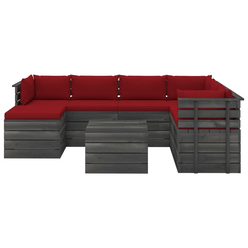 

vidaXL 8-delige Loungeset pallet met kussens massief grenenhout