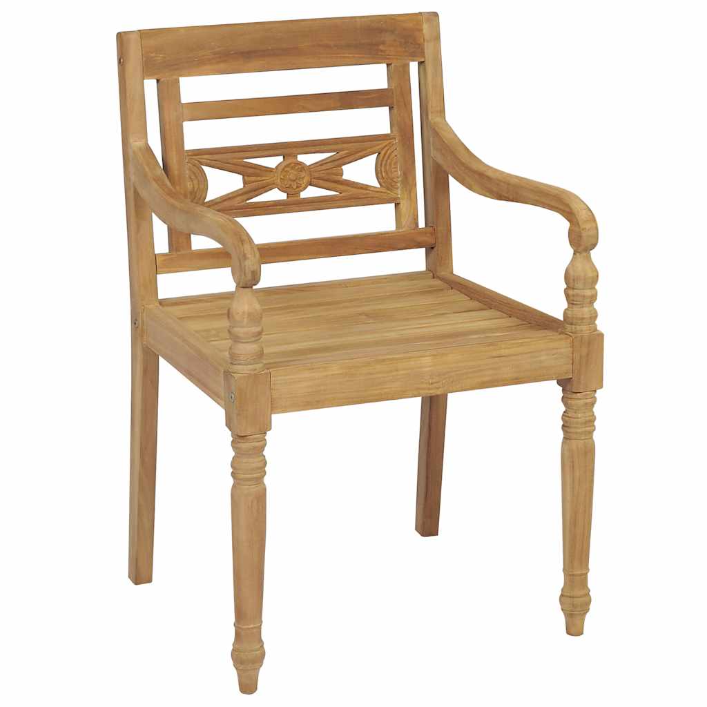 Thumbnail - vidaXL Batavia-Stühle 2 Stk. mit Taupe Kissen Teak Massivholz