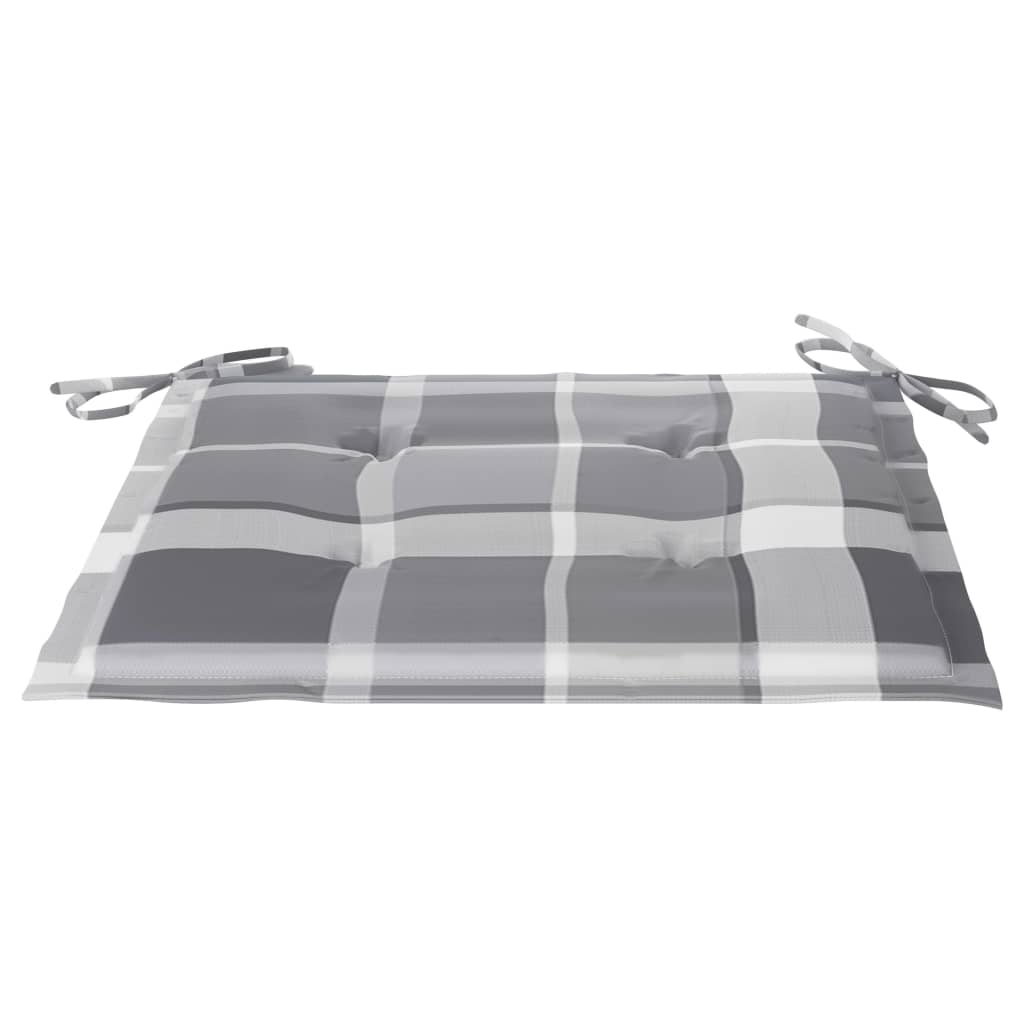 Stoelen Batavia 2 st met grijs geruite kussens massief teakhout image 13