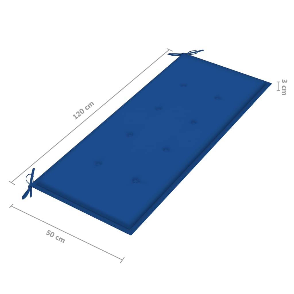 Tömör tíkfa Batavia pad királykék párnával 120 cm 