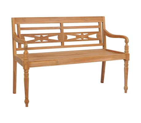 vidaXL Banc Batavia avec coussin bleu royal 120 cm Bois de teck massif