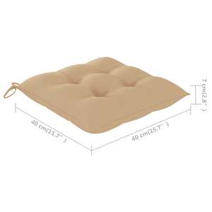 Zahradní židle 2 ks béžové podušky masivní teakové dřevo - obrázek 10