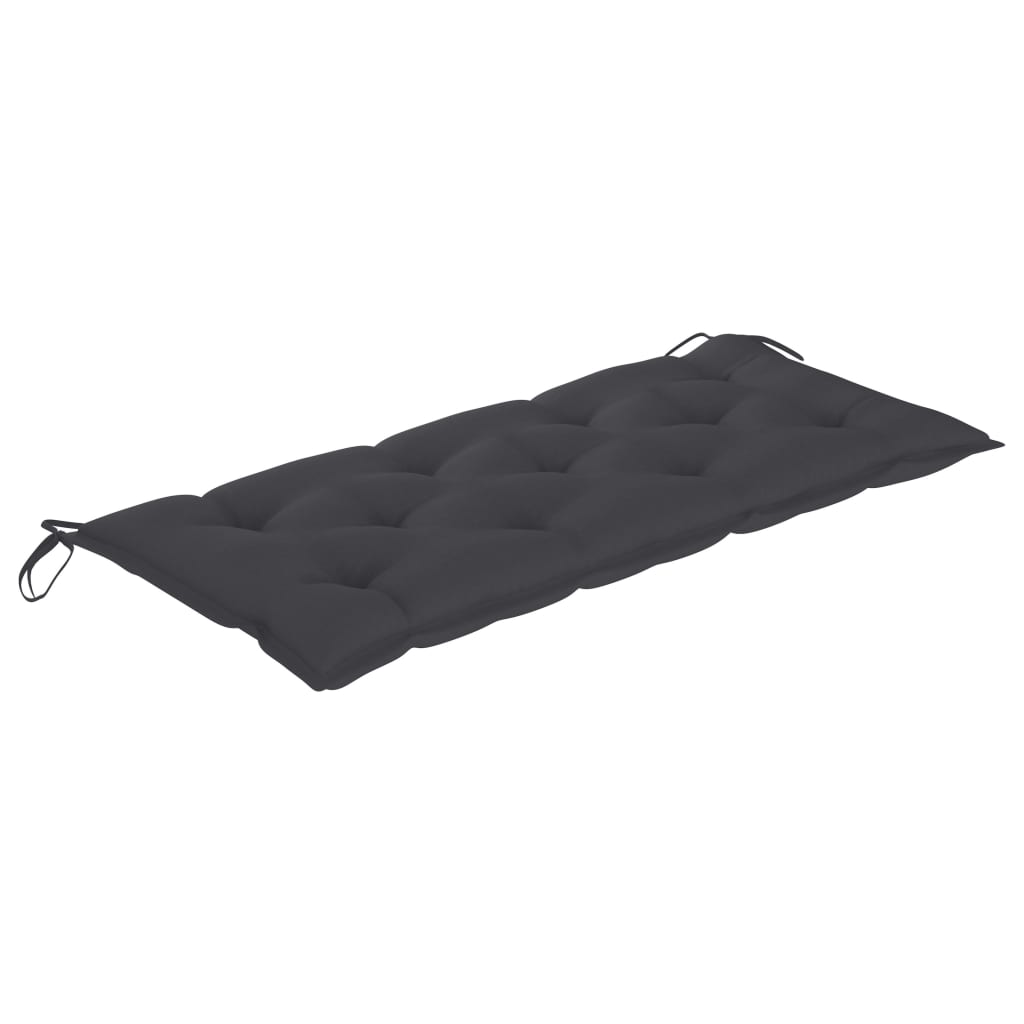 

vidaXL Tuinbank met antracietkleurig kussen 120 cm massief teakhout
