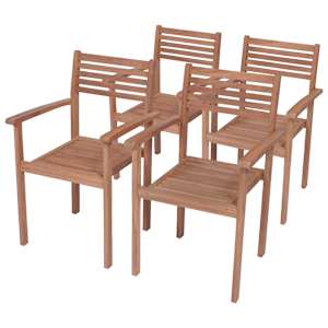 Zahradní židle 4 ks antracitové podušky masivní teak - obrázek 8