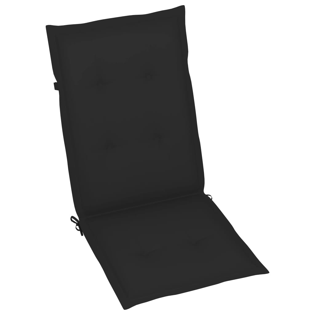  Záhradné stoličky 2 ks s čiernymi podložkami tíkový masív