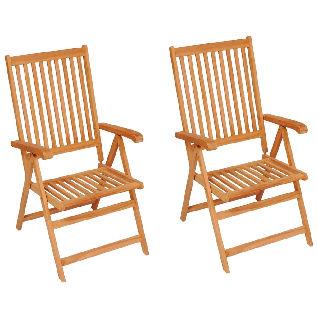 vidaXL Chaises de jardin lot de 2 et coussins vert vif Teck massif