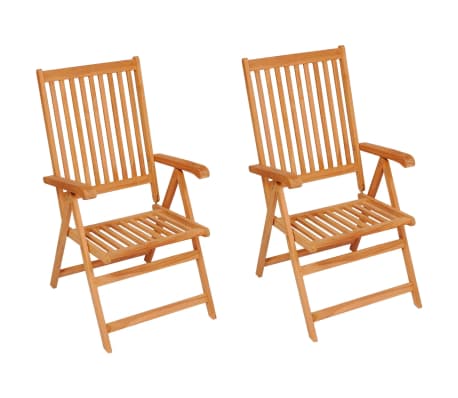 vidaXL Chaises de jardin lot de 2 et coussins vert vif Teck massif