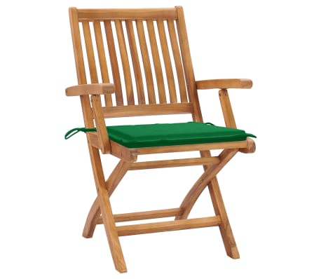 vidaXL aiatoolid 2 tk roheliste istmepatjadega, tiikpuu