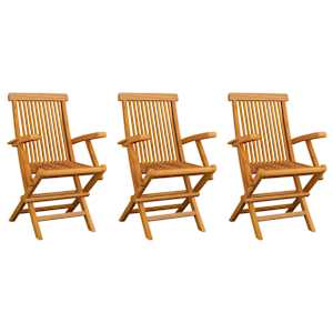 Zahradní židle s jasně zelenými poduškami 3 ks masivní teak - obrázek 7
