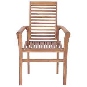 Jídelní židle 4 ks krémové podušky masivní teak - obrázek 4
