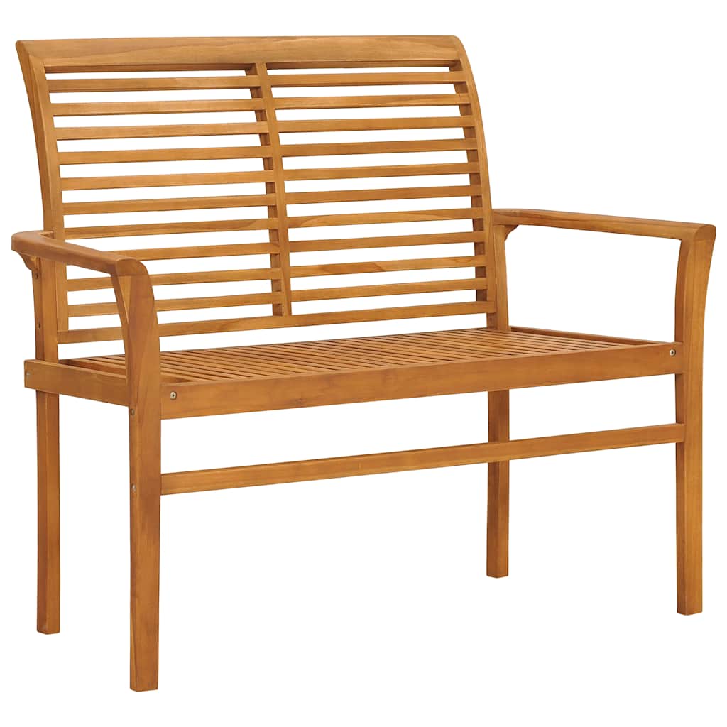 vidaXL Záhradná lavička a krémová podložka 112 cm teakový masív