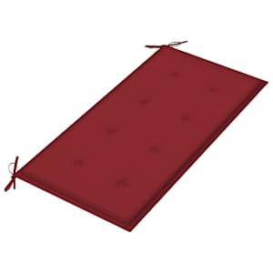 Zahradní lavice s vínovou poduškou 112 cm masivní teak - obrázek 5