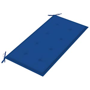Zahradní lavice s královsky modrou poduškou 112 cm masivní teak - obrázek 5