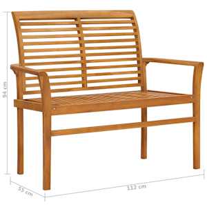 Zahradní lavice s královsky modrou poduškou 112 cm masivní teak - obrázek 8