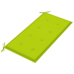 Zahradní lavice s jasně zelenou poduškou 112 cm masivní teak - obrázek 5
