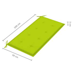 Zahradní lavice s jasně zelenou poduškou 112 cm masivní teak - obrázek 9