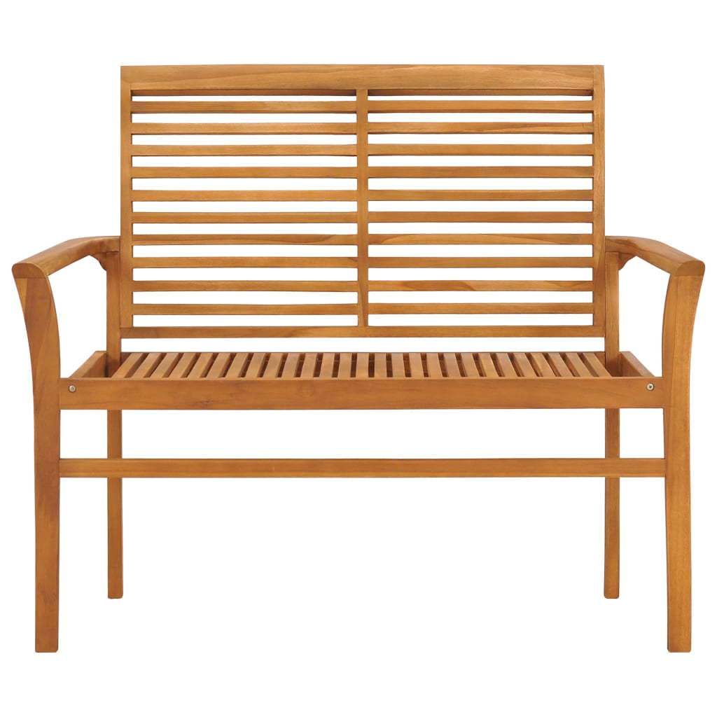Thumbnail - vidaXL Gartenbank Rote Karomuster-Auflage 112 cm Massivholz Teak