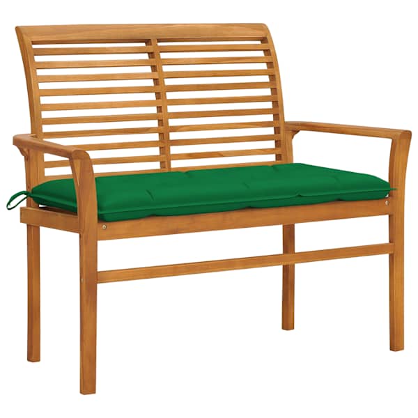 vidaXL aiapink rohelise padjaga, 112 cm, toekas tiikpuu