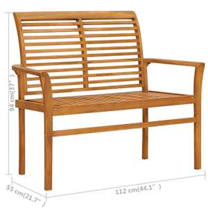 Zahradní lavice s jasně zelenou poduškou 112 cm masivní teak - obrázek 11