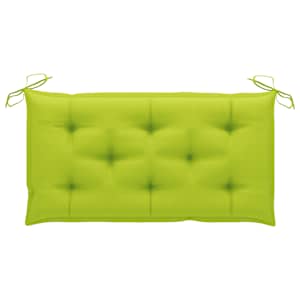 Zahradní lavice s jasně zelenou poduškou 112 cm masivní teak - obrázek 6