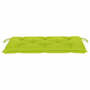 Zahradní lavice s jasně zelenou poduškou 112 cm masivní teak - obrázek 8