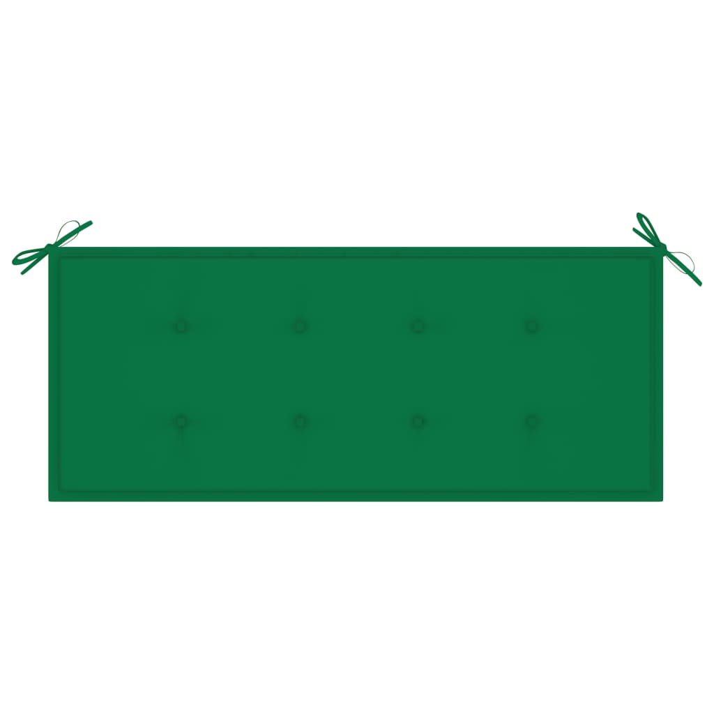 dārza sols ar zaļu matraci, 120 cm, masīvs tīkkoks | Stepinfit.lv