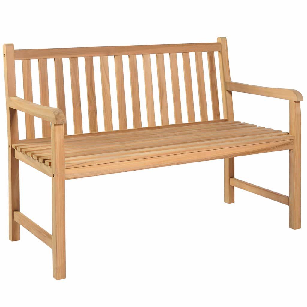 

vidaXL Tuinbank met taupe kussen 120 cm massief teakhout