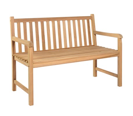 vidaXL Patio Bench with Taupe Cushion 47.2" Solid Teak Wood