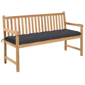 Zahradní lavice s antracitovou poduškou 150 cm masivní teak