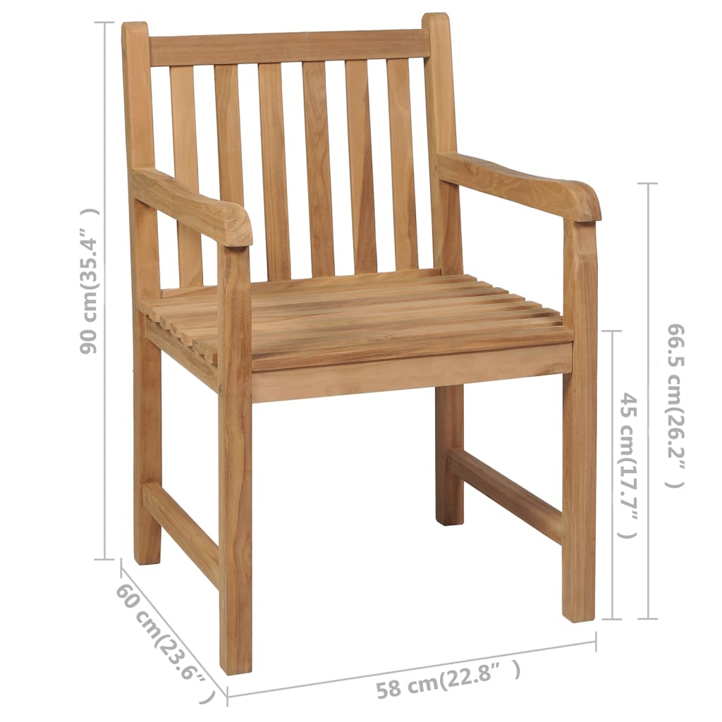 Tuinstoelen 2 st met wijnrode kussens massief teakhout image 13