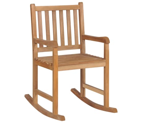 vidaXL Supama kėdė su lapų ra&scaron;tų pagalvėle, tikmedžio medienos masyvas