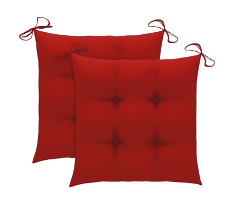 vidaXL Chaise &agrave; bascule avec coussin rouge Bois de teck solide