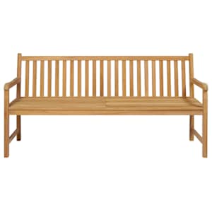 Zahradní lavice s taupe poduškou 175 cm masivní teak - obrázek 3