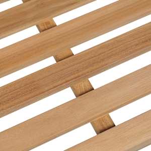 Zahradní lavice s taupe poduškou 175 cm masivní teak - obrázek 4