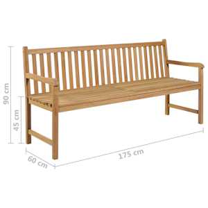 Zahradní lavice s vínově červenou poduškou 175 cm masivní teak - obrázek 8