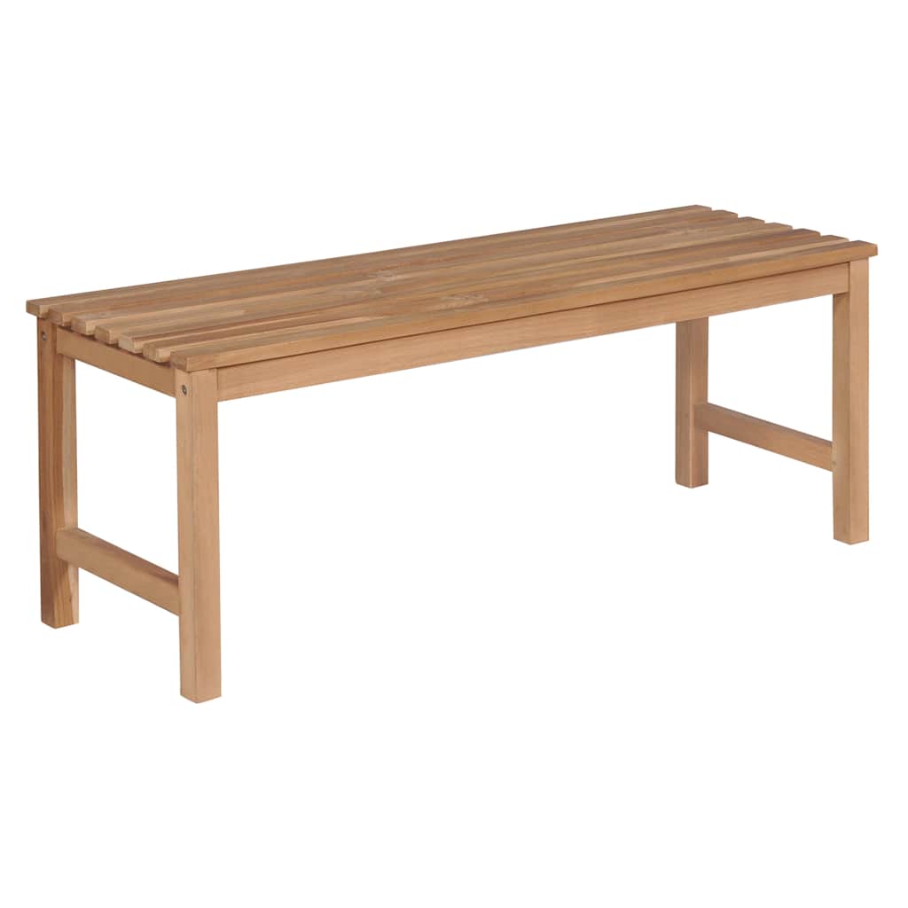 

vidaXL Tuinbank met grijs kussen 120 cm massief teakhout