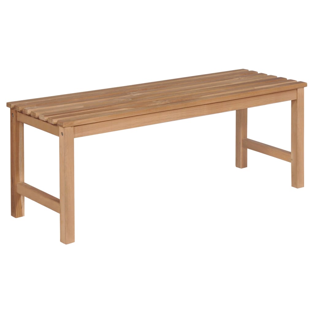 

vidaXL Tuinbank met taupe kussen 120 cm massief teakhout