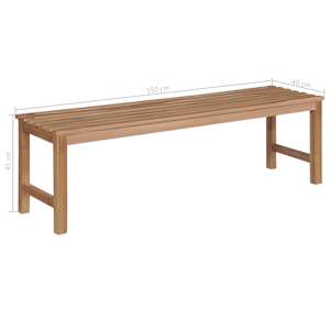Zahradní lavice s antracitovou poduškou 150 cm masivní teak - obrázek 8
