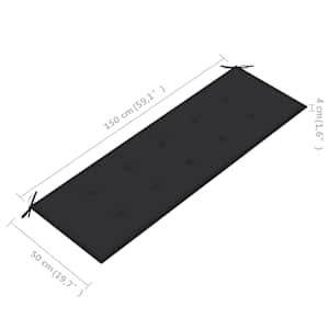 Zahradní lavice s antracitovou poduškou 150 cm masivní teak - obrázek 9