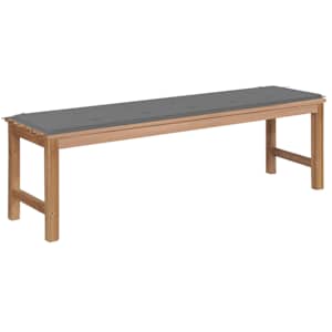 Zahradní lavice s šedou poduškou 150 cm masivní teak