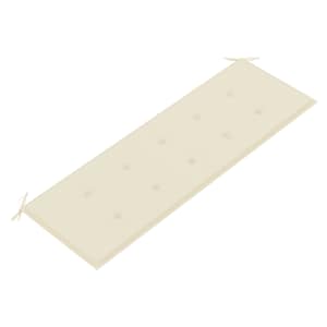 Zahradní lavice s krémovou poduškou 150 cm masivní teak - obrázek 5