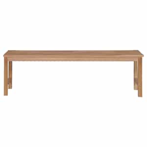 Zahradní lavice s béžovou poduškou 150 cm masivní teak - obrázek 3