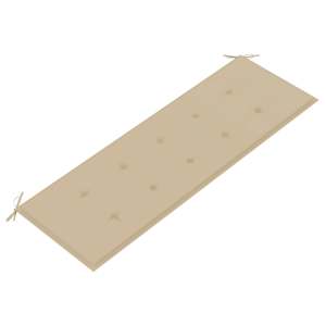 Zahradní lavice s béžovou poduškou 150 cm masivní teak - obrázek 5