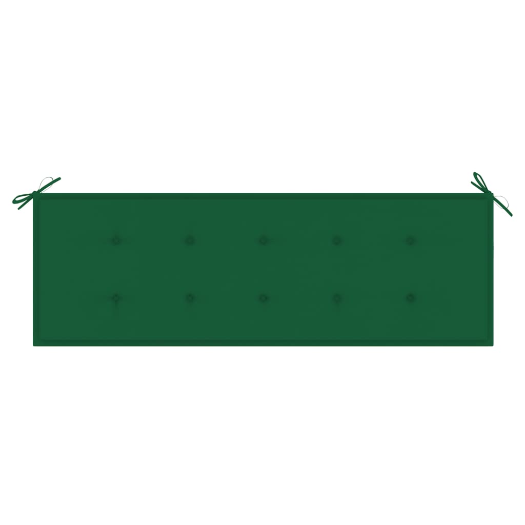 dārza sols ar zaļu matraci, 150 cm, masīvs tīkkoks | Stepinfit.lv
