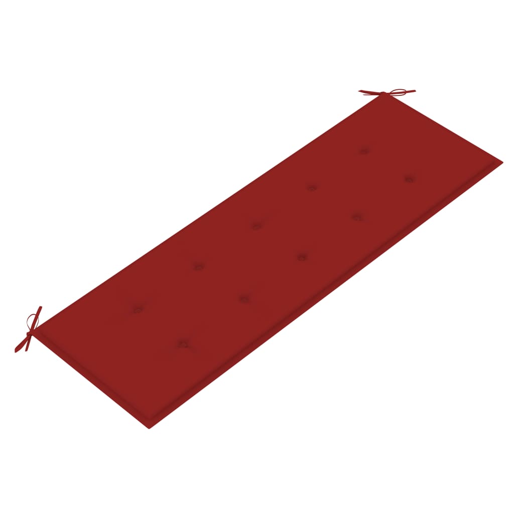 dārza sols ar sarkanu matraci, 150 cm, masīvs tīkkoks | Stepinfit.lv