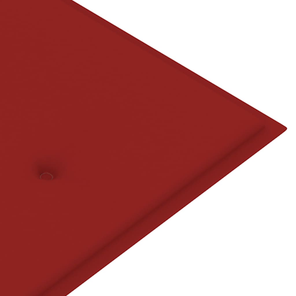 dārza sols ar sarkanu matraci, 150 cm, masīvs tīkkoks | Stepinfit.lv